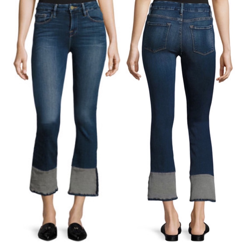 FRAME LeCrop Mini Boot Reverse Overlock Cuff Jeans